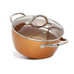 Olla 22 Cm Tapa De Vidrio Color Copper