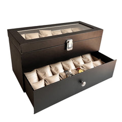 Relojera organizador de 2 pisos 24 puestos caja de lujo