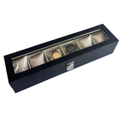 Relojera organizador 6 puestos porta relojes de cuero perla