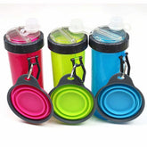 Termo para mascotas doble para agua y cuido + plato plegable