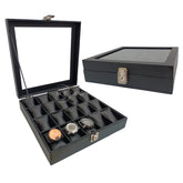 Relojera de 20 puestos forrada en cuerina porta relojes