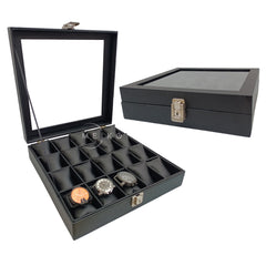 Relojera de 20 puestos forrada en cuerina porta relojes