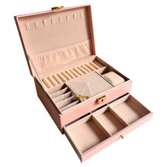 Baúl Organizador Joyero para Accesorios 2 puestos con llave