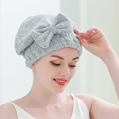 Toalla para el cabello microfibra tipo gorro secado rápido
