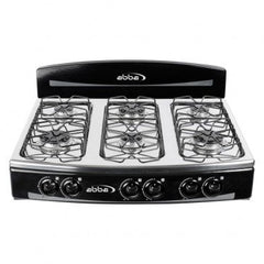 Estufa de mesa ABBA 6 puestos gas Propano Inox Negra Quemador aluminio