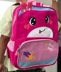 Morral infantil escolar Caritas Combinado, medidas 32 cm de alto Rosa