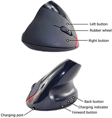 Mouse ergonómico vertical inalámbrico y recargable