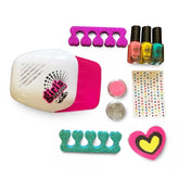 Kit de Manicure esmaltes lámpara y decoraciones infantil