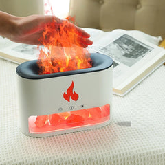 Ampliar la imagen con el cursor Humidificador difusor ambientador con piedras de sal y efecto llamas 250ml