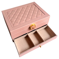 Baúl Organizador Joyero para Accesorios 2 puestos con llave