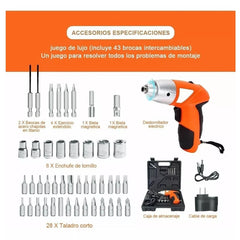 Destornillador Inalámbrico de 45 Piezas: Potencia para tus Proyectos de Bricolaje