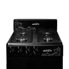 Estufa de Piso ABBA 4 Puestos con Gabinete Gas Natural AT 20GEN N Negro