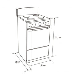 Estufa De Piso Abba 4 Puestos Con Horno Gas Natural AT101-5 Negro