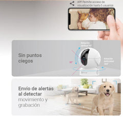 Cámara de seguridad Wifi, robotica, 2 megapixeles con audio