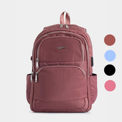 Morral elegante Grande Biel Nappa cierre plateado