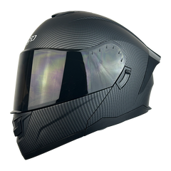 CASCO XECURO FIBRA DE CARBON NEGRO MATE XR-701