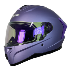 XTR-M70 XTRONG MORADO MATE SIN GRAFICO-SPOILER CROMADO PURPURA VISOR REVO PURPURA