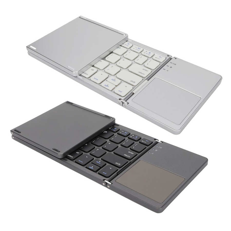 Teclado touch pad inalámbrico bluetooth plegable y recargable