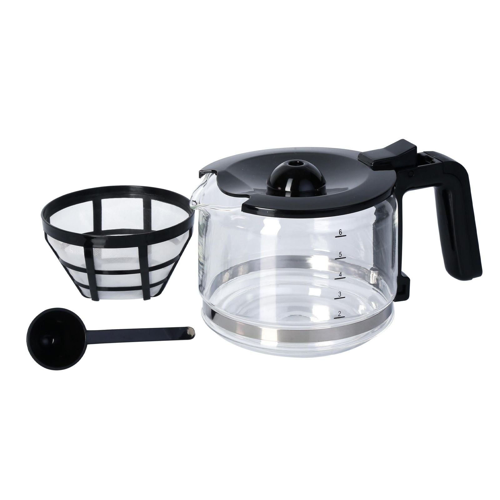 CAFETERA 6 TAZAS NEGRA VASO DE VIDRIO