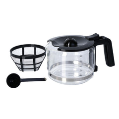 CAFETERA 6 TAZAS NEGRA VASO DE VIDRIO