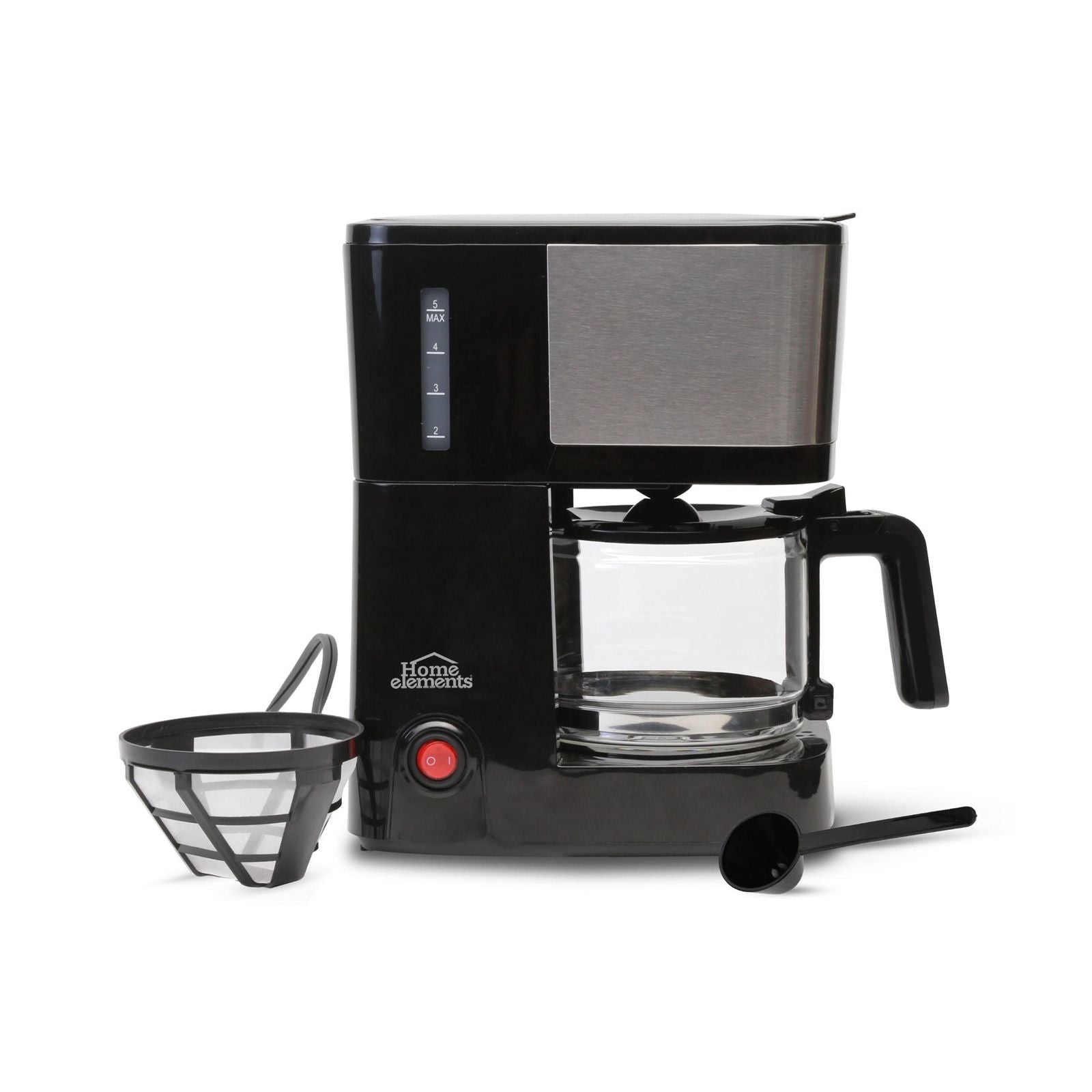 CAFETERA 6 TAZAS NEGRA VASO DE VIDRIO
