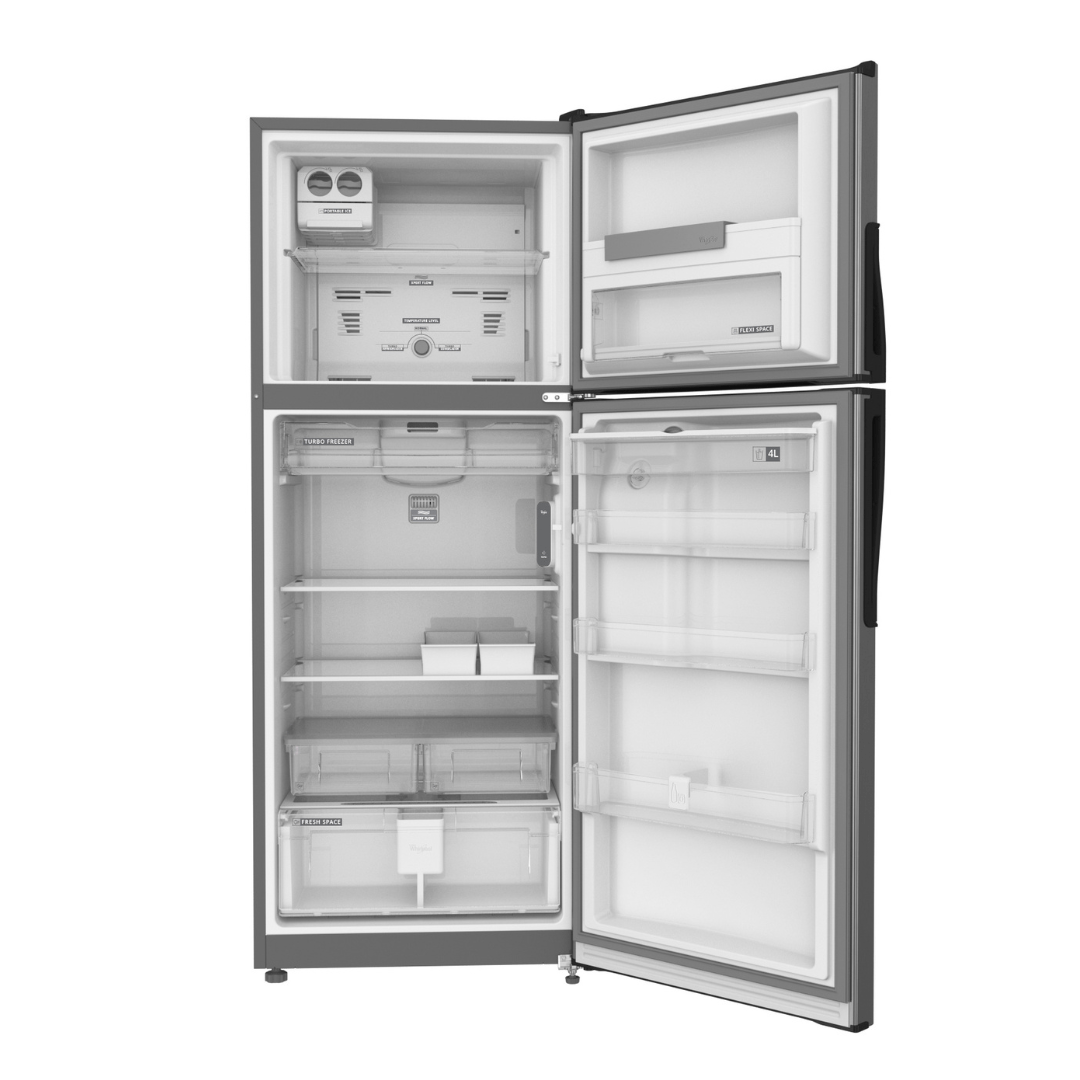 Nevera Whirlpool No Frost Congelador Superior 435 Litros Gris