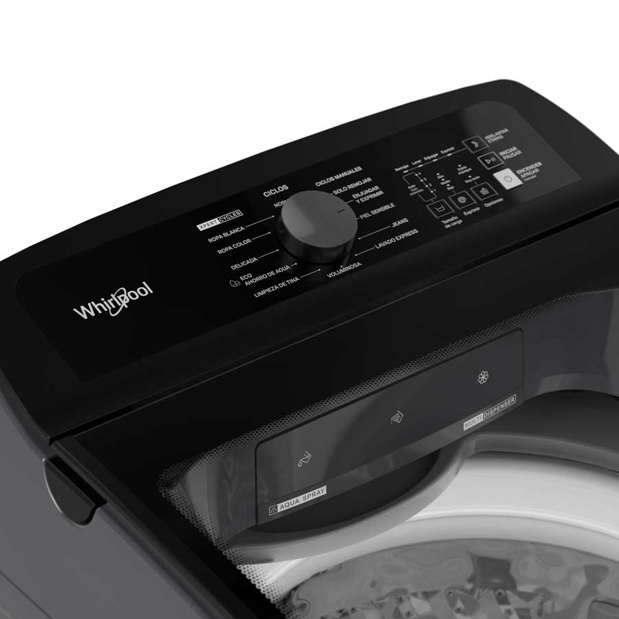Lavadora WHIRLPOOL Carga Superior 17 Kilos WW17NNAHLA Smart Action Negro