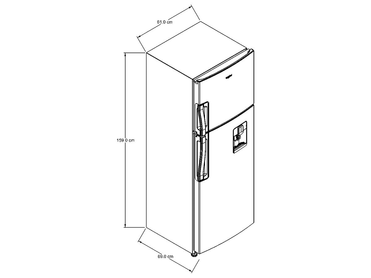 Nevera Whirlpool No Frost Congelador Superior 263 Litros WRW25CKTWW Gris
