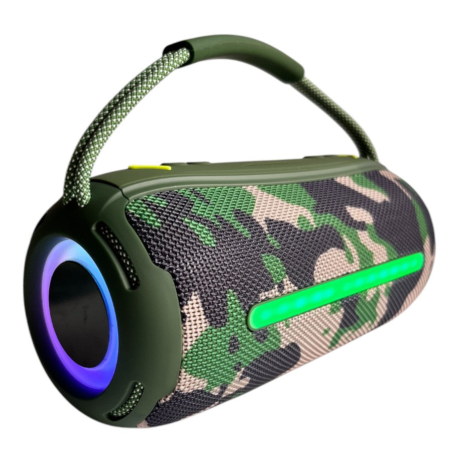 Parlante bluetooth Boombox 360  40W Luces LED y Correa