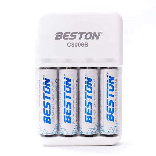 Kit de pilas y cargador AA, AAA o Mixtas 1100mAh y 1500mAh Beston