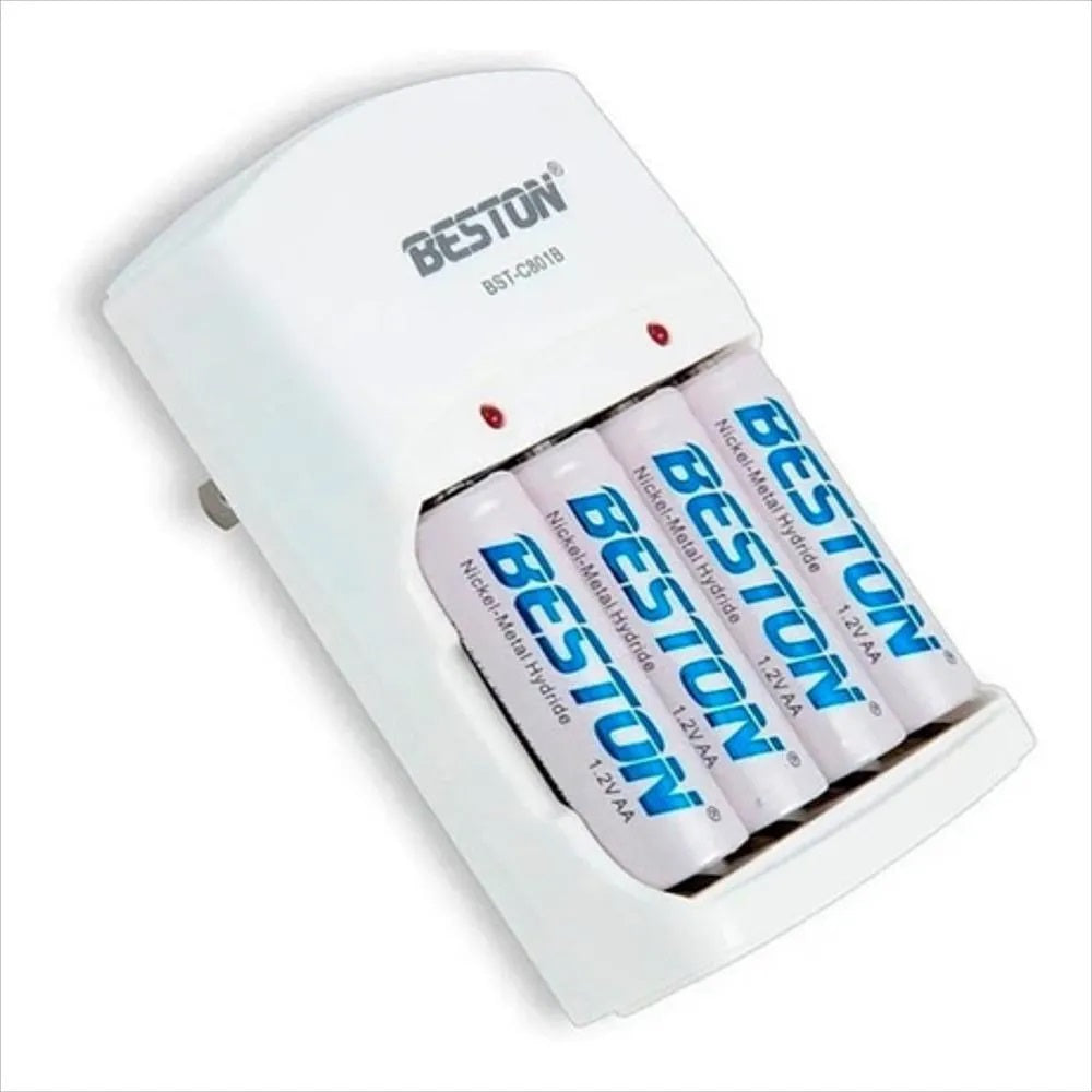 Kit de pilas y cargador 4 AA 2700mAh Beston