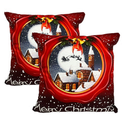 Set x2 Fundas de Cojín de Diseño Navideño 45x45 cm -  Casa navideña