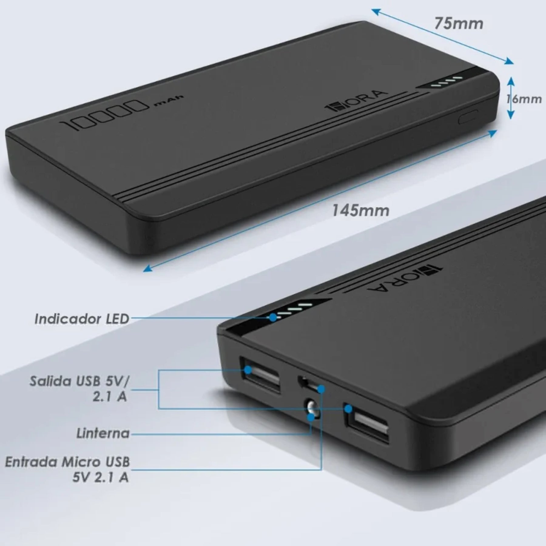 Batería Portátil 10.000Mah 1Hora Gar094