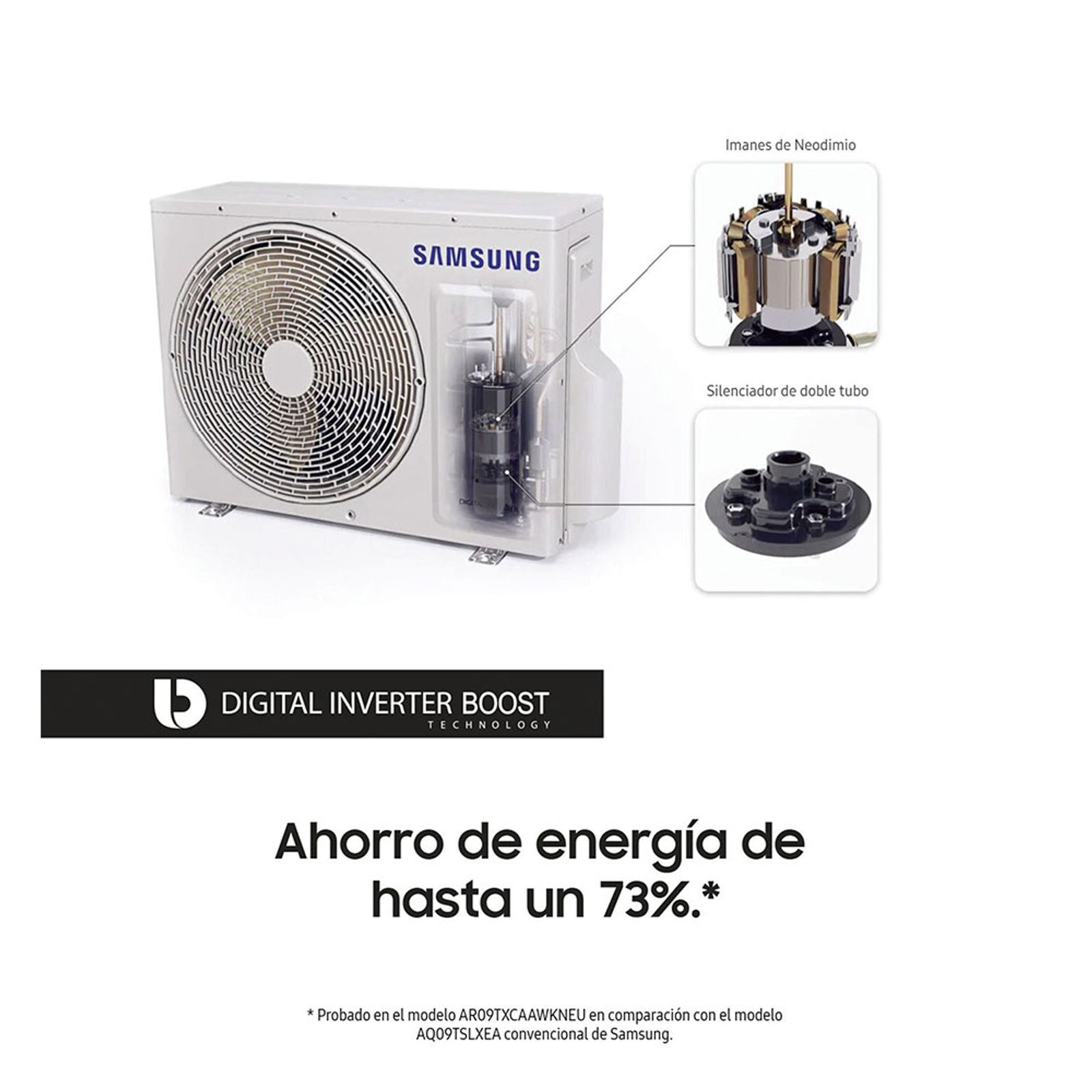 Aire acondicionado SAMSUNG 9.000 Btu Tipo Split Inverter 220V blanco AR09CVFZAWK/CB