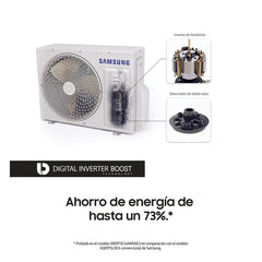 Aire acondicionado SAMSUNG 9.000 Btu Tipo Split Inverter 220V blanco AR09CVFZAWK/CB