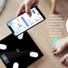 BASCULA DE PESO CORPORAL DIGITAL BLUETOOTH CON PANTALLA LED 2626