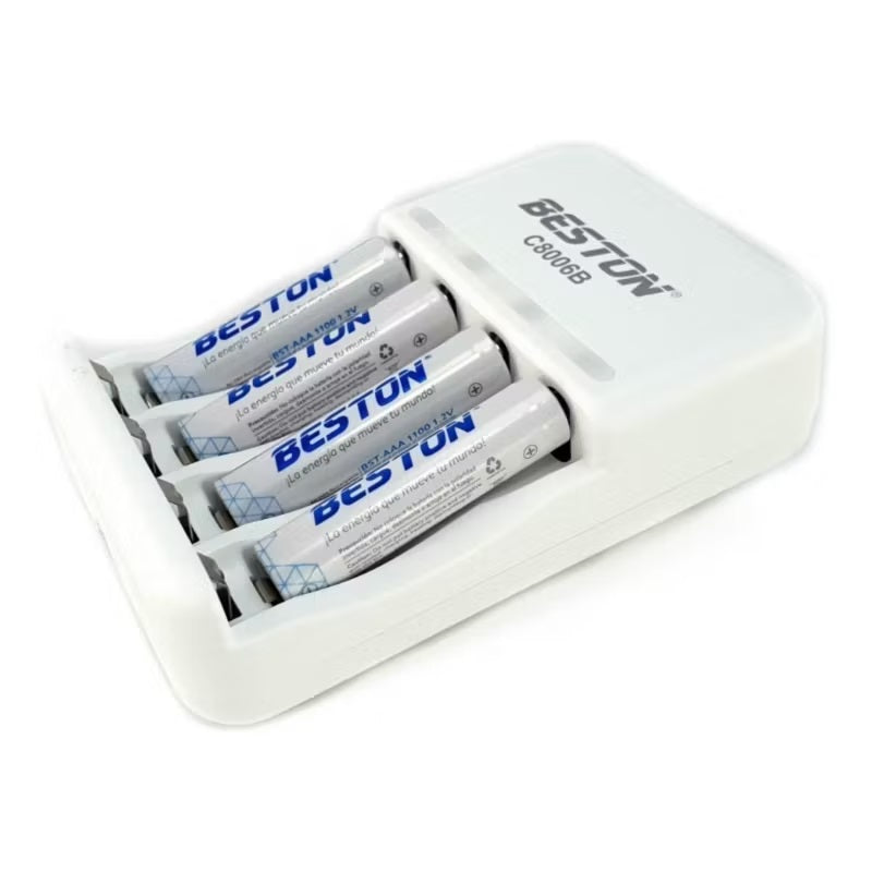 Kit de pilas y cargador AA, AAA o Mixtas 1100mAh y 1500mAh Beston