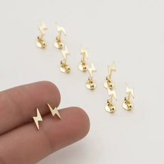 Aretes topos oro laminado 18K Rayos 4mm Ref 34098