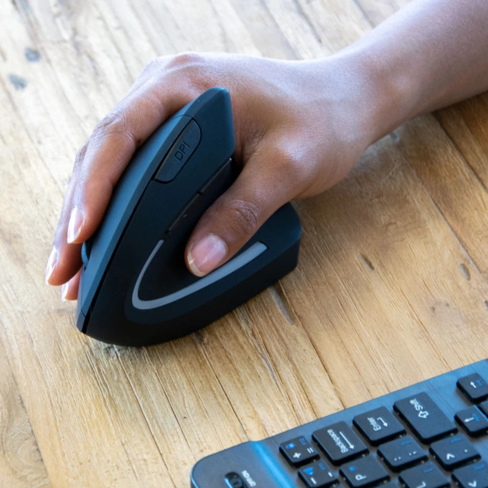 Mouse ergonómico vertical inalámbrico optico de pila