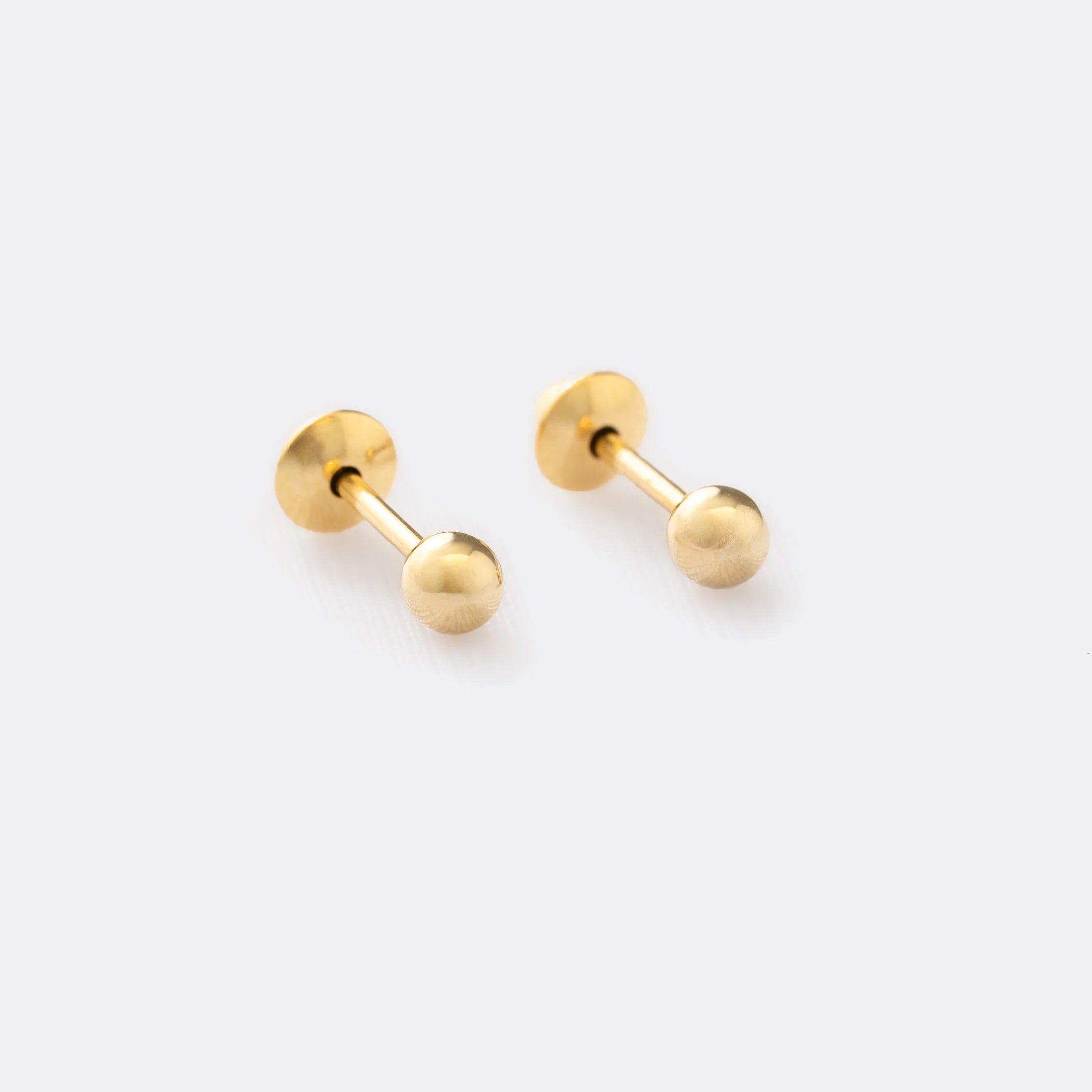 Aretes topos oro laminado 18K Balín 3mm Ref 33033