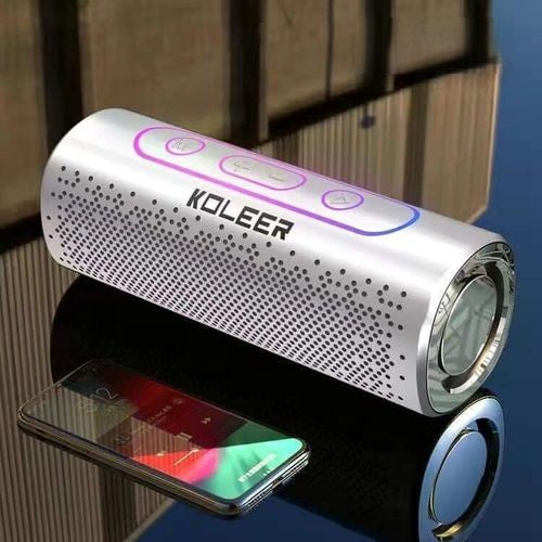 Parlante Bluetooth Koleer S819 Portátil 10W con Luces LED diseño metálico