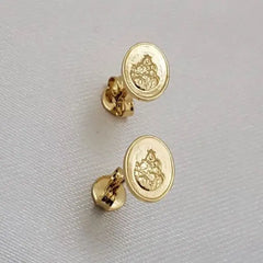 Aretes topos oro laminado 18K Virgen del Carmen 7mm Ref 33542