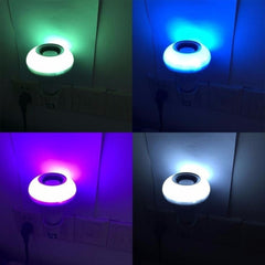 Bombillo parlante bluetooth luces multicolor con control