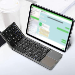 Teclado touch pad inalámbrico bluetooth plegable y recargable