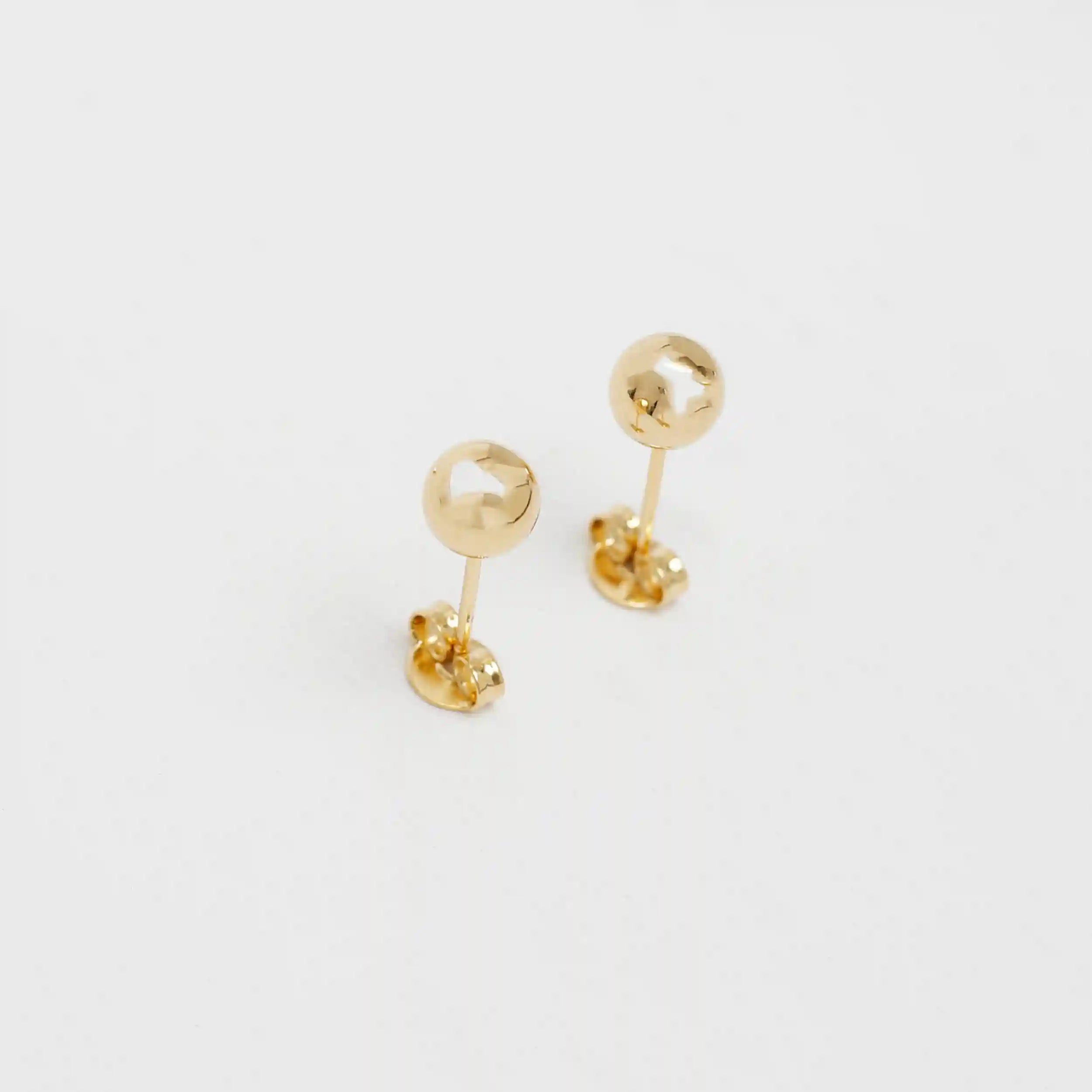 Aretes topos oro laminado 18K Balín 6mm Ref 34011