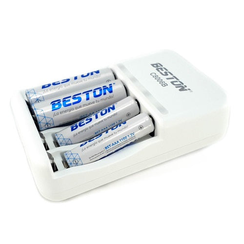 Kit de pilas y cargador AA, AAA o Mixtas 1100mAh y 1500mAh Beston