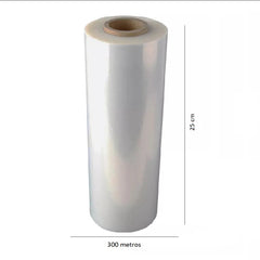 Rollo papel film vinipel strech negro de 25 cm x 300 mts transparente