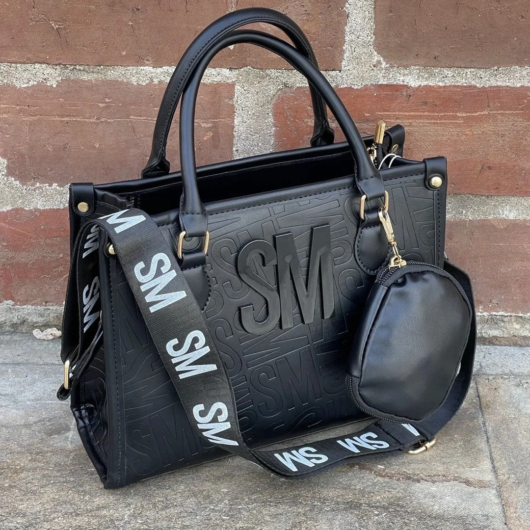 Bolso cartera de dama SM con correa manos libres Negro