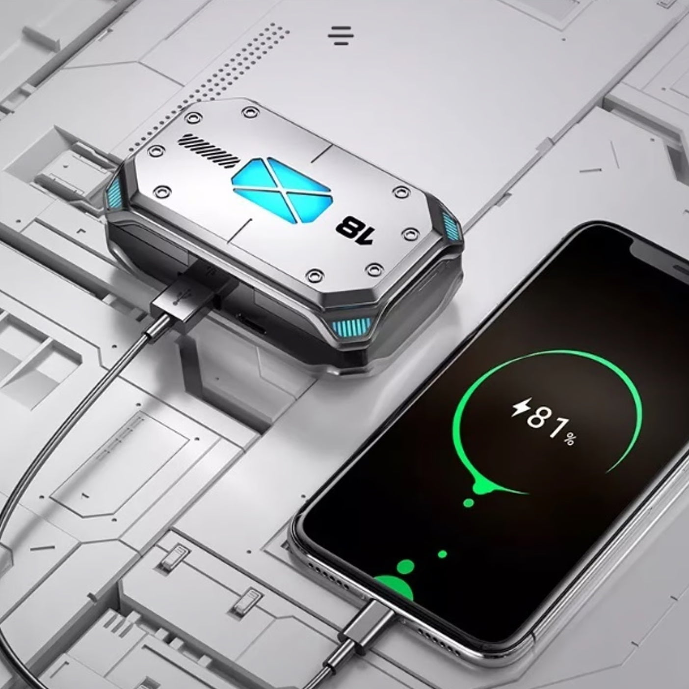 Audífonos bluetooth M41 pantalla luces LED y Power Bank – Foncrea S.A.S