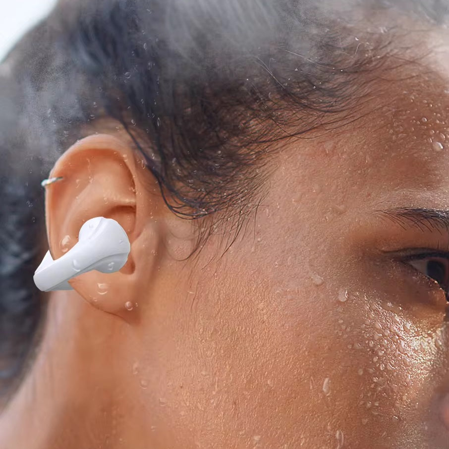 Audífonos inalambricos de conducción ósea tipo earcuff pantalla PQ3